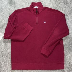 Berry Red T Neck 1/4 Zipper Southern Tide Tuna Skipjack Sweatshirt Sweater L